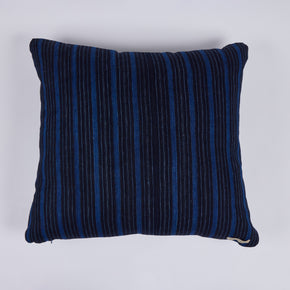 African Embroidery Pillow<br />Indigo I