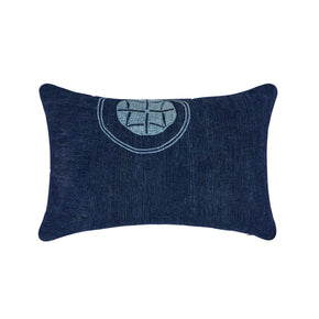 African Embroidery Pillow<br />Indigo II