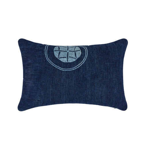 African Embroidery Pillow<br />Indigo II