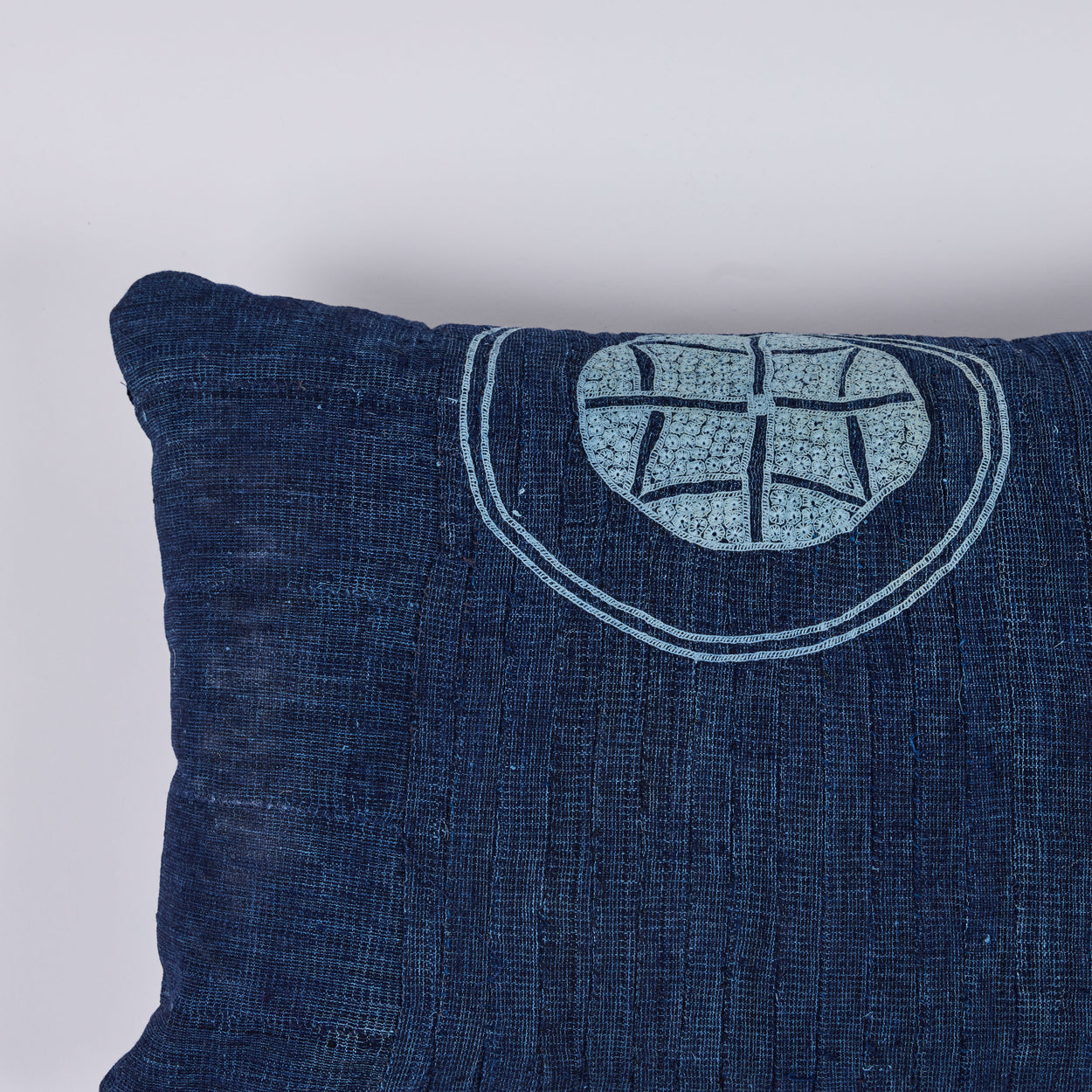 African Embroidery Pillow<br />Indigo II
