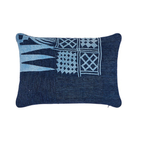 African Embroidery Pillow<br />Indigo IV
