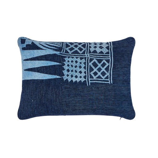 African Embroidery Pillow<br />Indigo IV