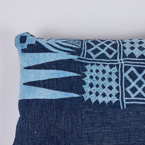 African Embroidery Pillow<br />Indigo IV