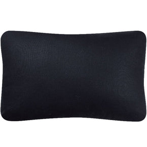 (BLACK LINEN BACK) Banjara Pillow Fine Weave. Striped hand woven Banjara textile.  Made in  Gujarat State in India. Black linen back. Invisible zipper closure, feather and down fill. 17" x 26"