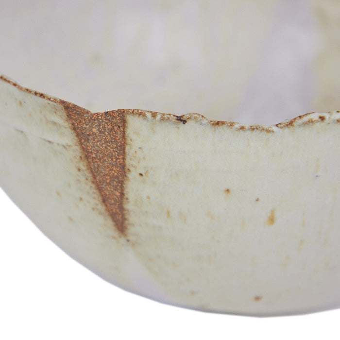 (EDGE DETAIL)Handcrafted ceramic bowl by P. Linn, California ceramicist.