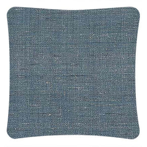 (DETAIL BACK) Decorative Pillow, Tabby Blue, Cotton & Tussar Silk. Handwoven Designer Textiles from India. Natural linen back. Invisible zipper closure. 18" x 18" different sizes available.