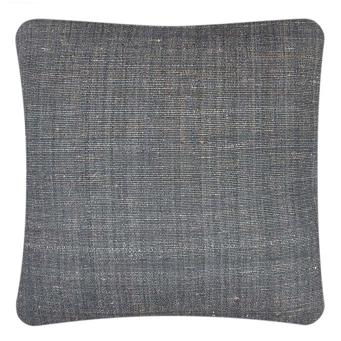 (LINEN BACK) TD Stripe Blue Cotton & Tussar Silk. Decorative Pillow. Neeru Kumar Handwoven Designer Textiles from India. Exclusive to Pat McGann. Double sided pillow backed with Tabby.  Invisible zipper closure.  Feather and down fill. Yardage available. Complimentary shipping.   