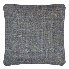 (LINEN BACK) TD Stripe Blue Cotton & Tussar Silk. Decorative Pillow. Neeru Kumar Handwoven Designer Textiles from India. Exclusive to Pat McGann. Double sided pillow backed with Tabby.  Invisible zipper closure.  Feather and down fill. Yardage available. Complimentary shipping.   