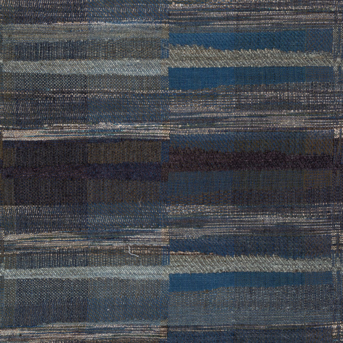 Fabric by the yard -- Midnight Blue. Raw Tussar Silk and Wool by Neeru Kumar Handwoven Designer Textiles from India.