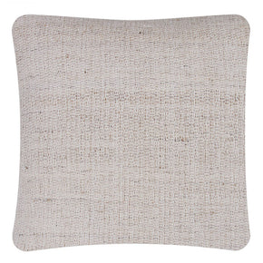 Basket Ivory Pillow by Neeru Kumar, featuring handwoven designer textiles from India. Double-sided with Tabby fabric and invisible zipper closure. Filled with feather and down.