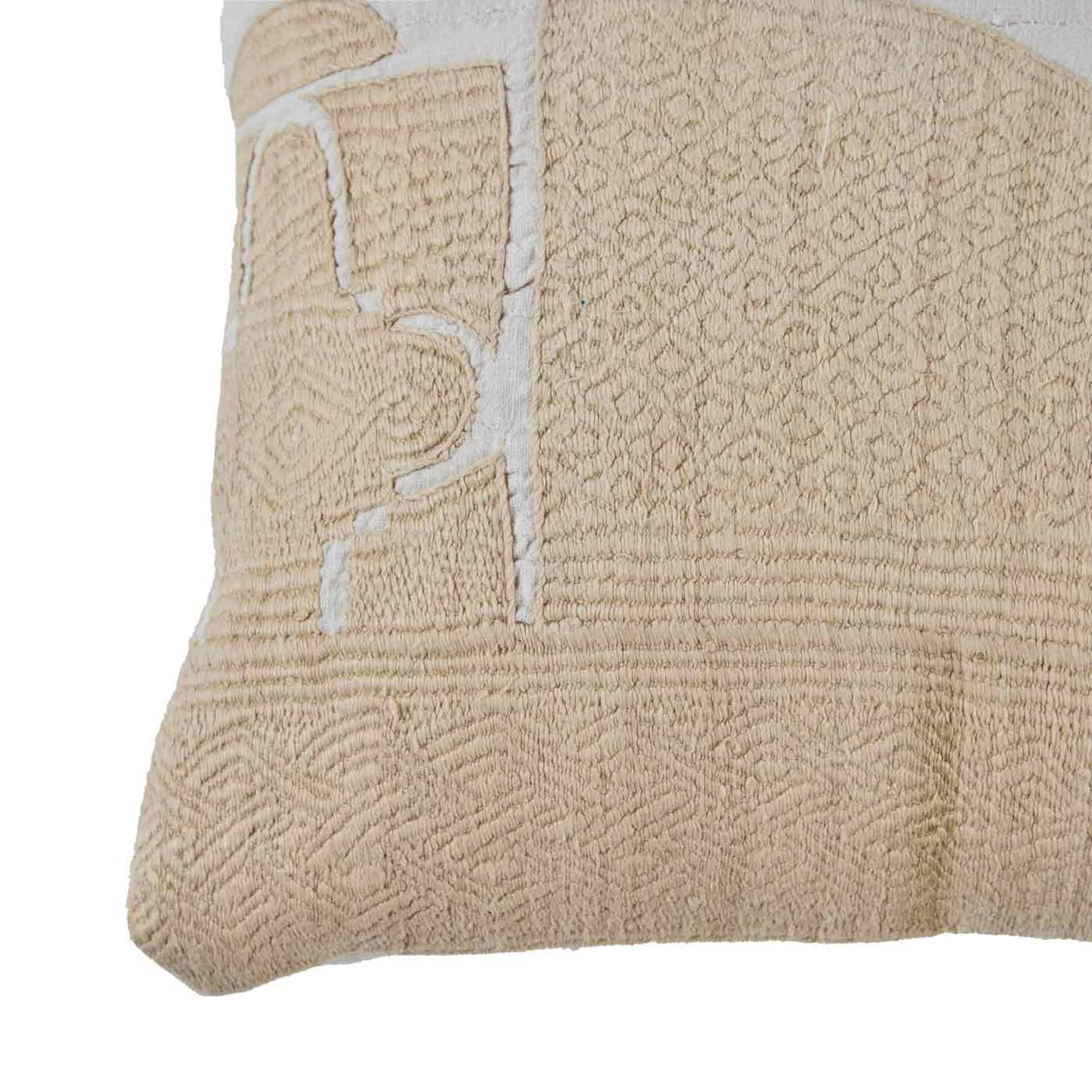 African Embroidery <br />Pillow Ivory I