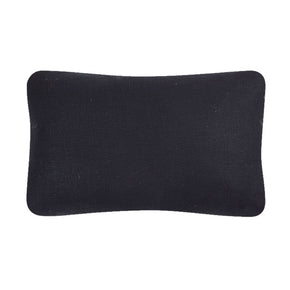 (BLACK LINEN BACK) Chinese Hill Tribe Ribbon Pillow. Chinese Hill Tribe production. Gray and black silk skirt trim ribbons sewn together. Black linen back. Invisible zipper closure and feather and down fill. Three available. Priced individually. 10" x 17"