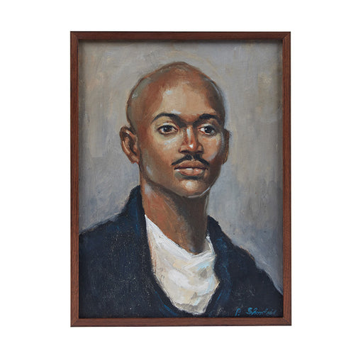 Portrait of a Young Black Man by P. Schonfeld. Vintage oil on canvas portrait. Contemporary frame. Signature lower right as shown. 16" x 12"