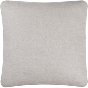 (LINEN BACK) Square Mexican Gray on White Otomi Embroidery Pillow II. Mexican Otomi embroidery pillow. Gray floss thread on white cotton. Natural linen back, feather and down fill with invisible zipper closure.