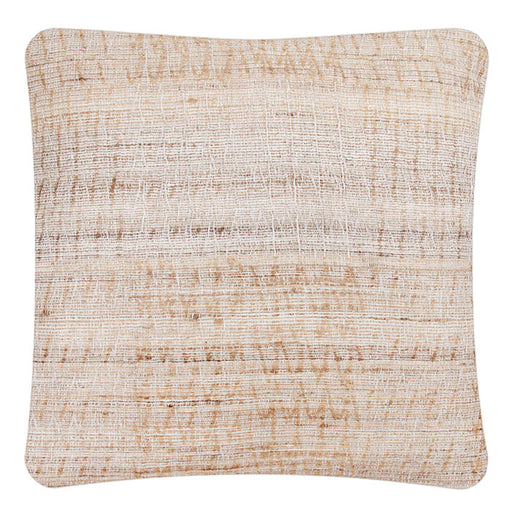 Throw Pillow, Tree Natural - Linen & Tussar Silk, Fabric Handwoven by Neeru Kumar Studio in India. Exclusive to Pat McGann. Natural linen back. Invisible zipper closure. Custom sizes available. Yardage available.