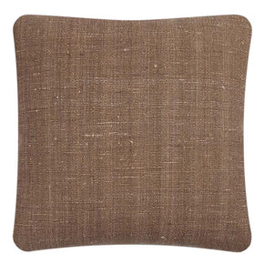 (BACK) Decorative Pillow, Window Weave Olive, Cotton & Tussar Silk. Handwoven Designer Textiles from India. Natural linen back. Invisible zipper closure. 18" x 18" different sizes available.