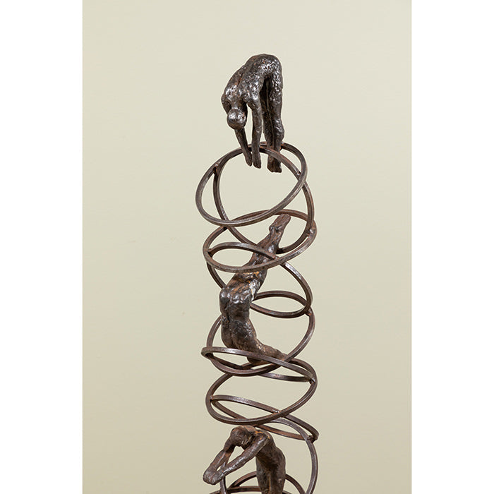 Kinetic Hand Wrought Iron "Diver" Sculpture