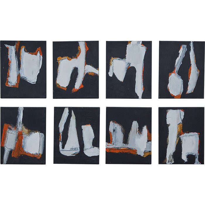 Series of 8 Abstract Paintings. Maria Jose de Simeon. Acrylic on canvas. Sold as a group. 10" x 8"