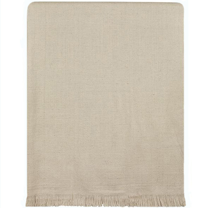 Ivory Bedcover Luxurious Handwoven Cashmere. Made in Kashmir India. H 105 in. x W 80 in.