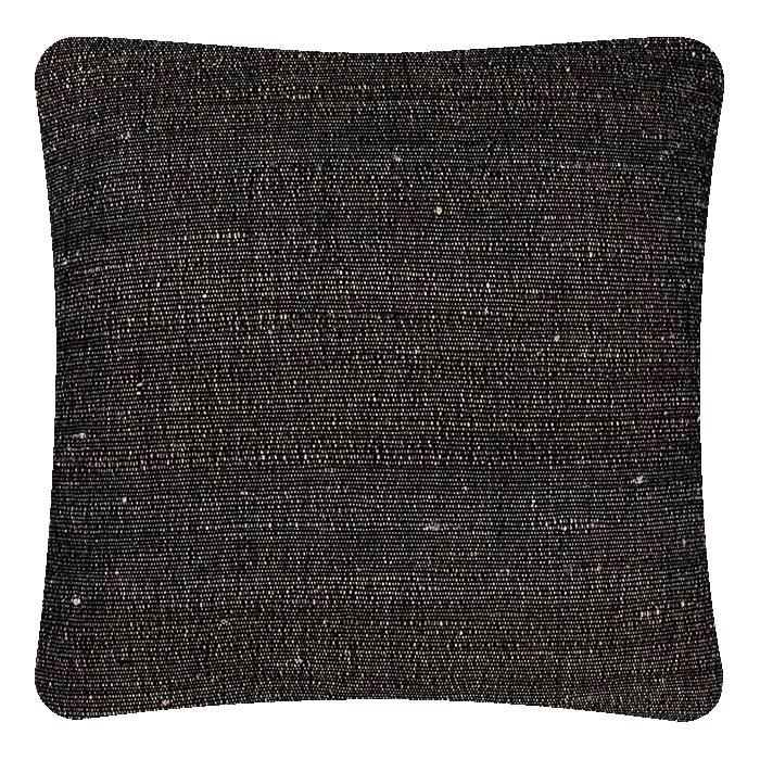 Decorative Pillow, TD Stripe Black, Cotton & Tussar Silk. Handwoven Designer Textiles from India. Black Tabby back. Invisible zipper closure. 18" x 18" different sizes available.