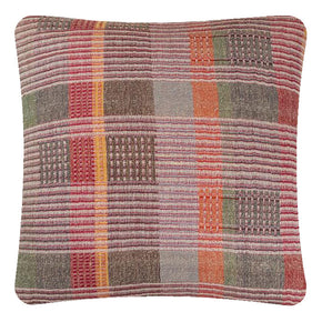 Decorative Pillow, Fence II, Wool & Tussar Silk. Handwoven Designer Textiles from India. Natural linen back. Invisible zipper closure. 18" x 18" different sizes available.