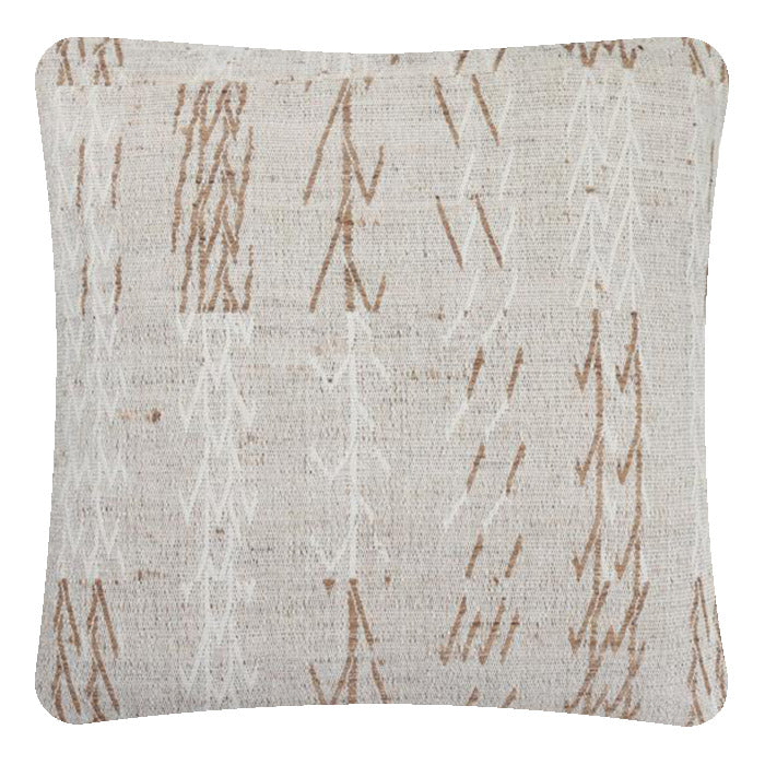 Decorative Pillow, Tree Ivory Cotton & Tussar Silk, Handwoven Designer Textiles from India. Exclusive to Pat McGann. Double sided pillow backed with Tabby, invisible zipper closure. Custom sizes available. Yardage available.