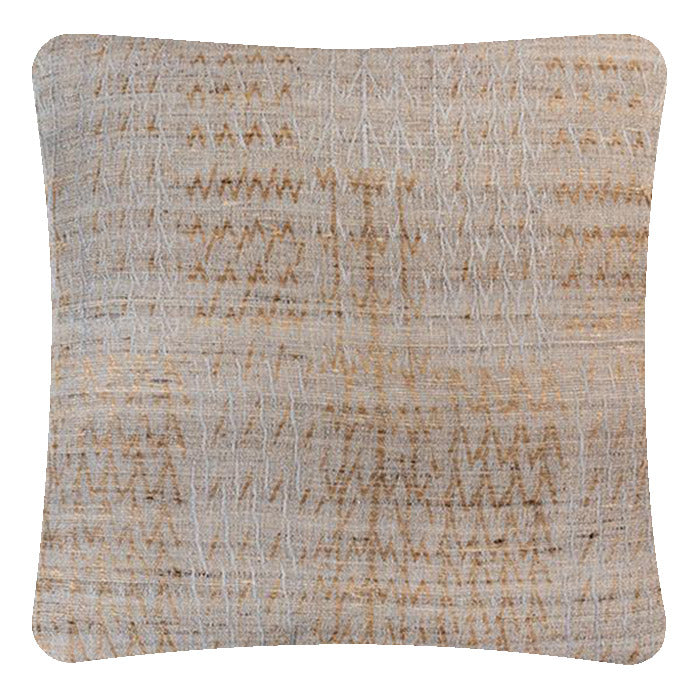 Decorative Pillow, Tree Pale Blue Linen & Tussar Silk, Fabric Handwoven by Neeru Kumar Studio in India. Exclusive to Pat McGann. Natural linen back. Invisible zipper closure. Custom sizes available. Yardage available.