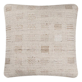 Decorative Pillow, Window Weave Ivory, Cotton & Tussar Silk. Handwoven Designer Textiles from India. Natural linen back. Invisible zipper closure. 18" x 18" different sizes available.