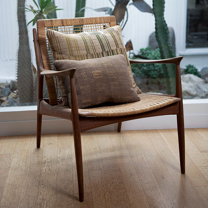 (LIFESTYLE) Fabric by the yard -- Window weave olive. Raw Tussar Silk and Wool by Neeru Kumar Handwoven Designer Textiles from India.