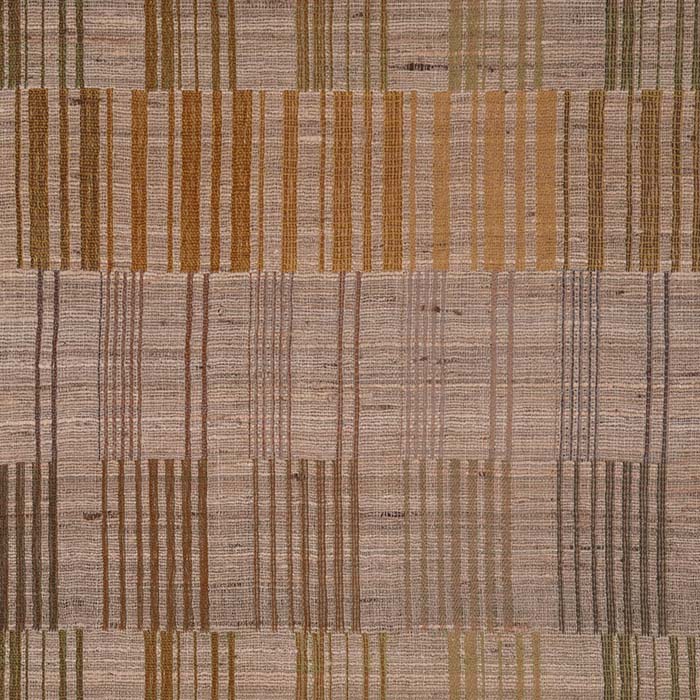 Fabric by the yard -- Piano keys pattern olive khaki green colors. Raw Tussar Silk and Wool by Neeru Kumar Handwoven Designer Textiles from India.