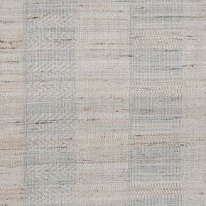 Hand Blue Gray Handwoven Fabric. Raw Tussar Silk and Cotton. Neeru Kumar Handwoven Designer Textiles from India. 54" W
