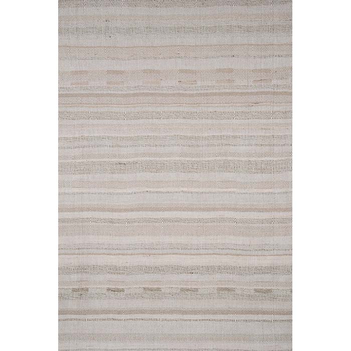(FULL) Linear Stripe Taupe. Raw Tussar Silk and Cotton. Neeru Kumar Handwoven Designer Textiles from India. 54" W