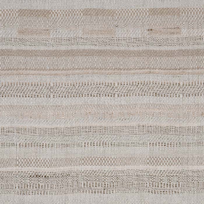 Linear Stripe Taupe. Raw Tussar Silk and Cotton. Neeru Kumar Handwoven Designer Textiles from India. 54" W