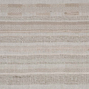 Linear Stripe Taupe. Raw Tussar Silk and Cotton. Neeru Kumar Handwoven Designer Textiles from India. 54" W