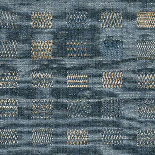Fabric Window Weave Blue - Upholstery Weight. Raw Tussar Silk and Cotton. Neeru Kumar Handwoven Designer Textiles from India. 54" W