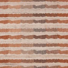 Handwoven textile from India fabric by the yard -- Ocean stripe chocolate color pattern. Raw Tussar Silk and Wool by Neeru Kumar exclusive to Pat McGann.