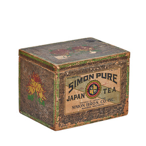 japanese-tea-box-midcentury-original Japanese Tea Box. Mid century tea box with most of it's original paper and tin lining (for storage). 15" x 11.5" x 11.5