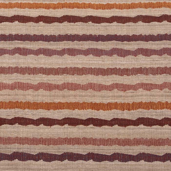 Fabric by the yard -- OS warm stripe. Raw Tussar Silk and Wool by Neeru Kumar Handwoven Designer Textiles from India.