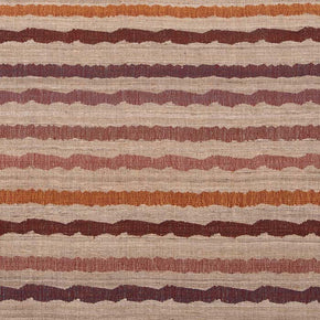 Fabric by the yard -- OS warm stripe. Raw Tussar Silk and Wool by Neeru Kumar Handwoven Designer Textiles from India.