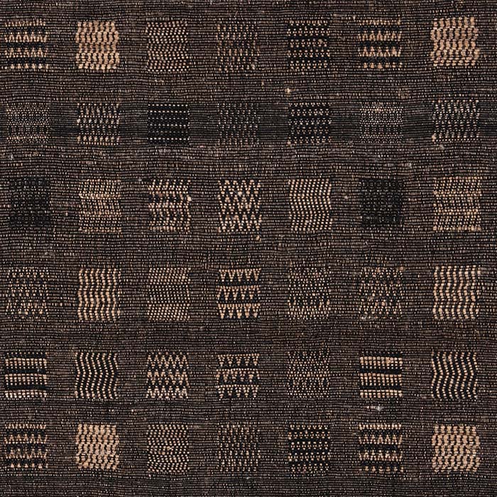 Fabric by the yard -- Window weave black pattern. Raw Tussar Silk and Wool by Neeru Kumar Handwoven Designer Textiles from India. 