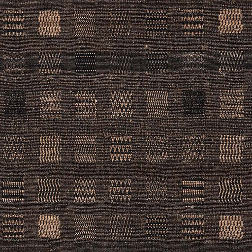 Fabric by the yard -- Window weave black pattern. Raw Tussar Silk and Wool by Neeru Kumar Handwoven Designer Textiles from India. 
