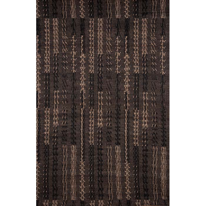 (PATTERN) Fabric by the yard -- Tree black color custom upholstery. Raw Tussar Silk and Wool by Neeru Kumar Handwoven Designer Textiles from India.