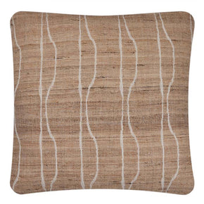Pillow Jaal Wool and Tussar Silk. Natural linen back. Invisible zipper closure. Neeru Kumar Handwoven Designer Textiles from India.