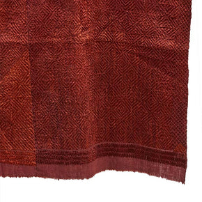 (DETAIL FRINGE0 Punjabi Phulkari Panel. Indian Phulkari dowry piece from Punjab. All over silk floss embroidery on handwoven cotton. Early 20th C. 43" x 102"