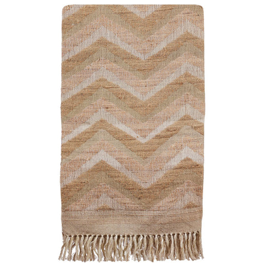 Throw Zig Zag Wool & Raw Silk, handwoven fabric from Neeru Kumar Studio in India. Measures 70" x 50". Sizes may vary slightly.